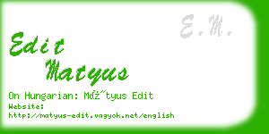 edit matyus business card